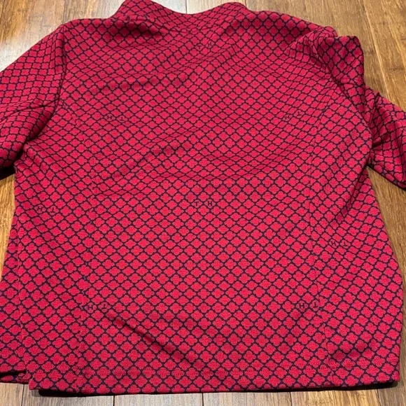 Tommy Hilfiger Women's Jacquard-Print Open-Front Jacket Large Red & Blue - Picture 10 of 10